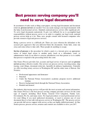 Best process serving company youâ€™ll need to serve legal documents