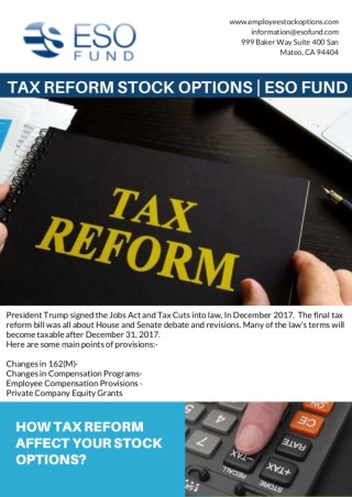 Tax Reform Stock Options | ESO Fund