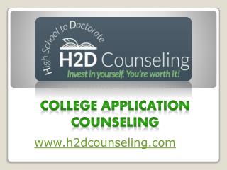 College Application Counseling - h2dcounseling.com