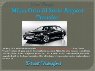 Milan Orio Al Serio Airport Transfer