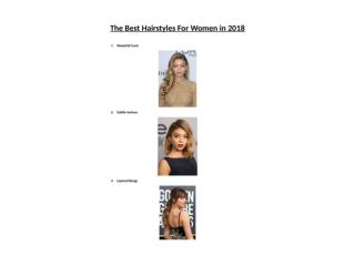 The Best Hairstyles For Women in 2018