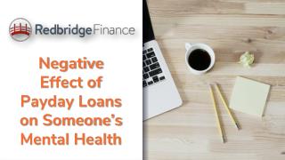 Negative Effect of Payday Loans on Someoneâ€™s Mental Health