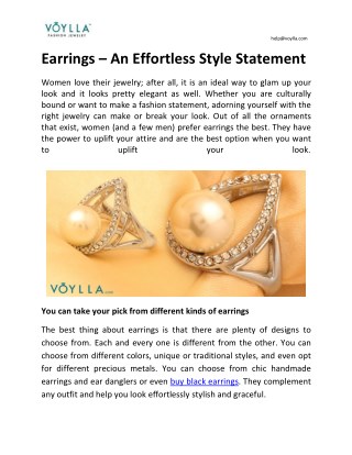 Earrings â€“ An Effortless Style Statement