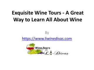 Exquisite Wine Tours-A Great Way to learn all about Wine