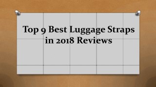 Top 9 best luggage straps in 2018 reviews