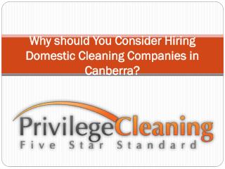 Why should You Consider Hiring Domestic Cleaning Companies in Canberra