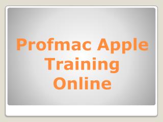 Profmac Apple Training Online