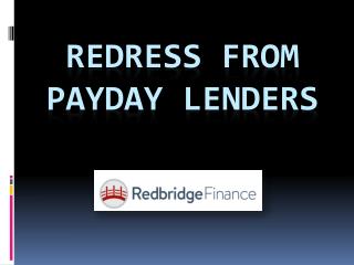 Redress from Payday Lenders