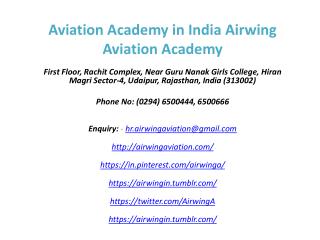 Aviation Academy in India Airwing Aviation Academy