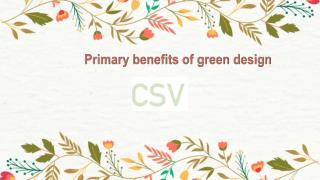 Primary benefits of green design