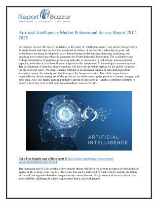 Artificial Intelligence Artificial intelligence Market Analysis- Regional Outlook, Segments and Forecast To 2017-2025