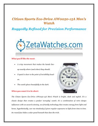 Citizen Sports Eco-Drive AW0050-15A Menâ€™s Watch