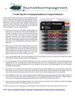 7 Useful Tips for Creating Beautiful Art Using ProMarkers