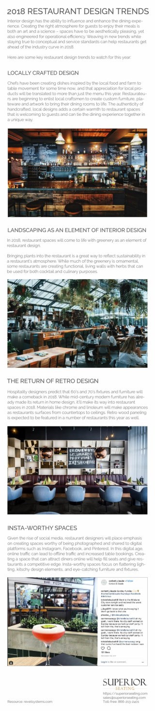 2018 Restaurant Design Trends