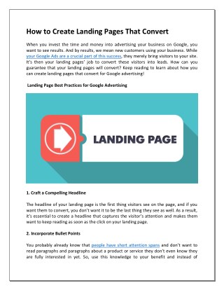 How to Create Landing Pages That Convert