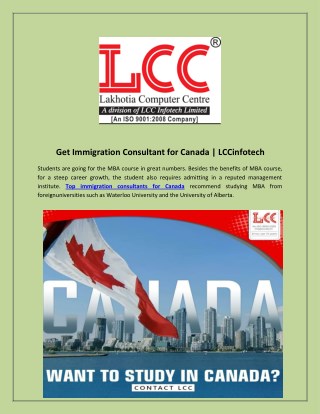 Get Immigration Consultant for Canada | LCCinfotech