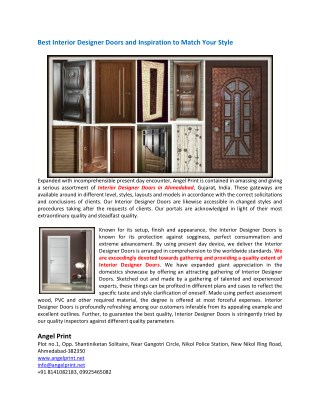Best Interior Designer Doors for Home and Office
