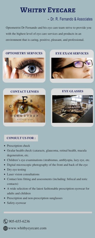 Expert Optometrist in Oshawa - Dr. R. Fernando & Associates