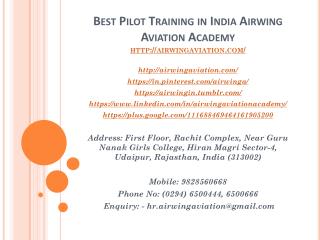 Best Pilot Training in India Airwing Aviation Academy