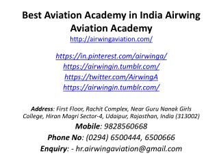 Best Aviation Academy in India Airwing Aviation Academy