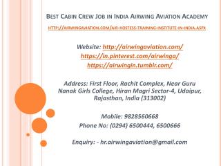 Best Cabin Crew Job in India Airwing Aviation Academy