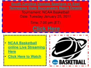 Watch South Carolina Upstate Spartans vs East Tennessee Stat