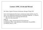 Lecture: EPIC, IA-64 and Merced
