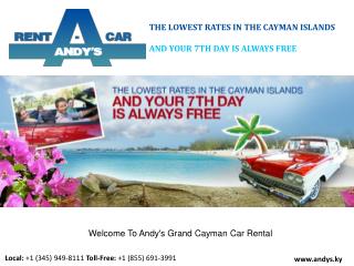 Book Your Rental Car for 6 Days and Get 7th day Free in Cayman
