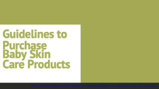 Guidelines to Purchase Baby Skin Care Products
