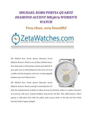 MICHAEL KORS PORTIA QUARTZ DIAMOND ACCENT MK3679 WOMENâ€™S WATCH