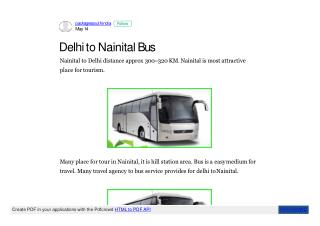 delhi to Nainital bus booking