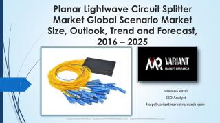Planar Lightwave Circuit Splitter Market Global Scenario Market Size, Outlook, Trend and Forecast, 2016 â€“ 2025