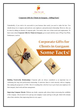 Corporate Gifts for Clients in Gurgaon â€“ Gifting Relation Facts!