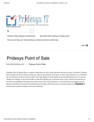 Pos Software Company In Bangladesh | Pridesys IT Ltd
