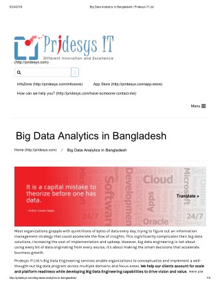 Big Data Analytics in Bangladesh | Pridesys IT Ltd