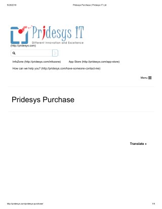 Pridesys Purchase | Pridesys IT Ltd