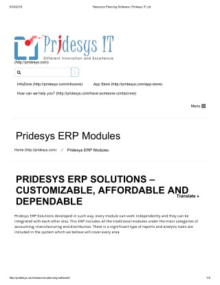 Resource Planning Software | Pridesys IT Ltd