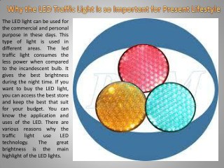 Why the LED Traffic Light Is so Important for Present Lifestyle