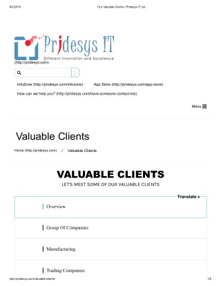 Our Valuable Clients | Pridesys IT Ltd