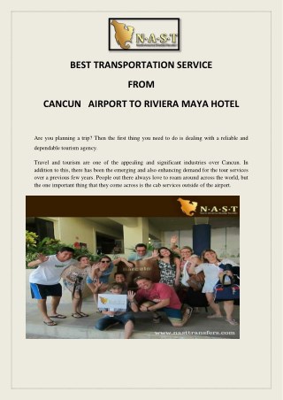 BEST TRANSPORTATION SERVICE FROM CANCUN AIRPORT TO RIVIERA MAYA HOTEL