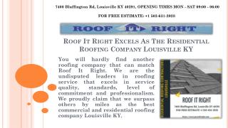 Residential Roofing Company Louisville KY