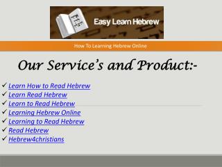 How To Learning Hebrew Online