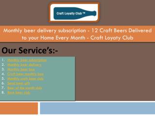 Monthly beer delivery subscription - 12 Craft Beers Delivered to your Home Every Month - Craft Loyaty Club