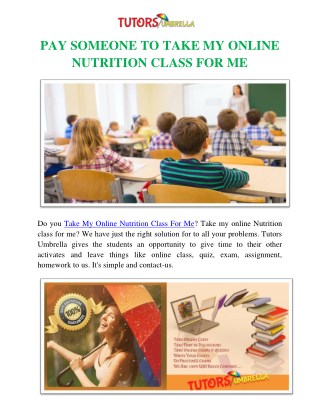 Take My Online Nutrition Class For Me