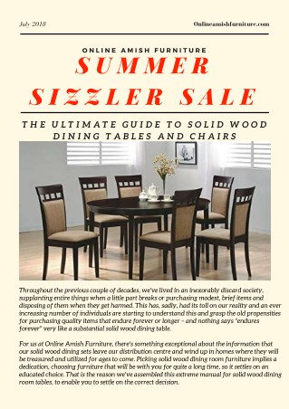 THE ULTIMATE GUIDE TO SOLID WOOD DINING TABLES AND CHAIRS