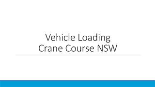 Vehicle Loading Crane Course NSW