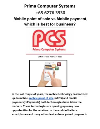 Mobile point of sale vs Mobile payment, which is best for business?