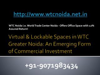 Virtual & Lockable Spaces in WTC Greater Noida: An Emerging Form of Commercial Investment