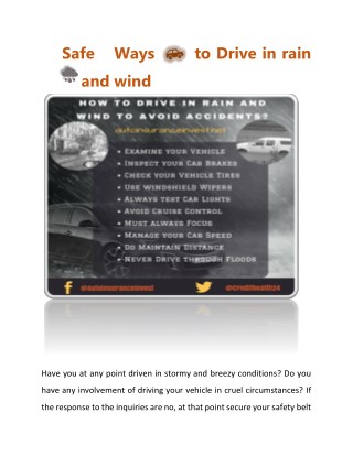 10 ways to drive in rain and wind to avoid accidents