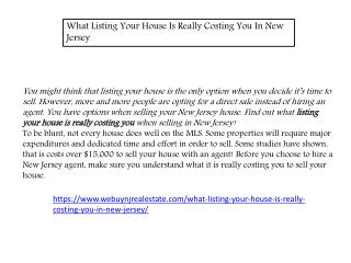 What Listing Your House Is Really Costing You In New Jersey